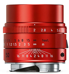 Leica 50mm APO-Summicron-M ASPH f/2.0 Red anodized limited edition 100 pcs (2016). Was $8,795.00 as new.