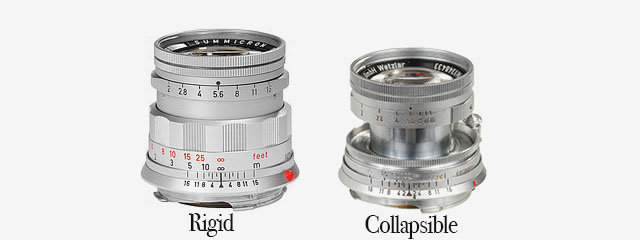 Rigid - Refers usually to the Leica 50mm Summicron-M f/2.0 "Rigid" of 1956. 
It is called "Rigid" because, unlike the 50mm Collapsible, this one is not able to be changed. 
Rigid means stiff, uable to be forced out of shape. Not able to be changed. From Latin rigere, "be stiff".
The name is a little confusion nowadays as all or most lenses are rigid today, but back in 1925-1956, many lenses were collapsible so the camera was compact when not in use. Just like compact cameras today often has a lens that extrudes when the camera is turned on, and collaps into the camera body when the camera is turned off. 