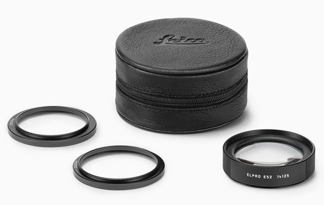 Leica ELPRO E52 package of E52 front lens and E49 and E46 step-up rings. 