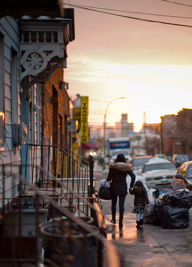 Sunset over Greenpoint Avenue, Long Island, New York. Leica M10 with Leica 50mm Noctilux-M ASPH f/0.95 FLE. © 2017 Thorsten Overgaard. 