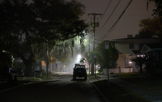 Night with heavy fog. Leica M11 with Leic 50mm Noctilux-M ASPH f/0.95. © Thorsten Overgaard. 