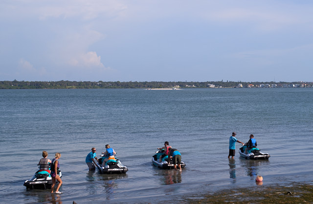 Caroline, Nathan, Oliver and Brittany on jetski celebrating Oliver and Caroline's 27th birthdays. Leica M11 with Leica 50mm Summilux-M ASPH f/1.4 BC. © Thorsten Overgaard. 