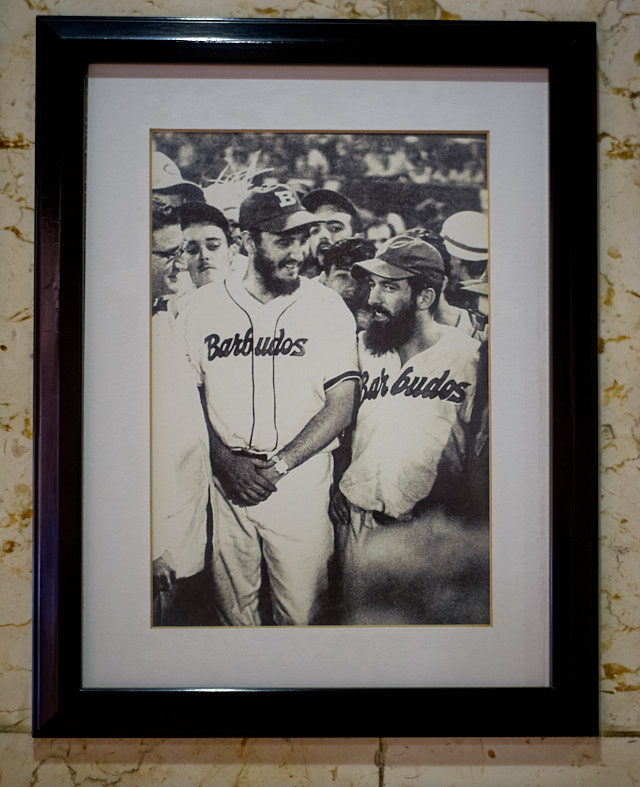 Inside the Melia Cohiba Hotel is this photo of Fidel Castro.