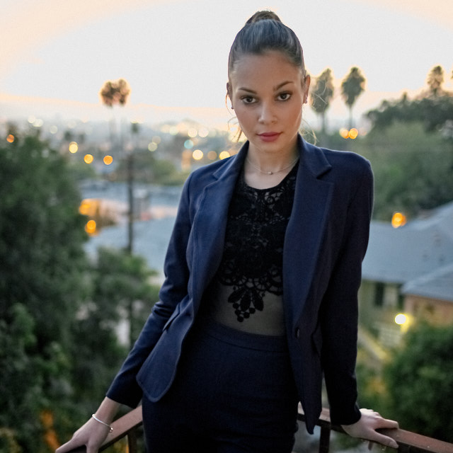 Italian model Sabrina Gerhofer in Matteo Perin suit. Leica M10 with Leica 28mm Summilux-M ASPH f/1.4. © Thorstren Overgaard. 