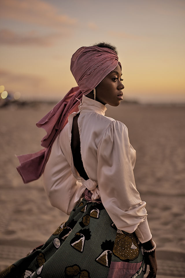 Pesy Therese at Santa Monica Beach for JUNNY of Harlem. Leica M10-P with Leica 50mm Summilux-M ASPH f/1.4 BC. © Thorsten Overgaard. 