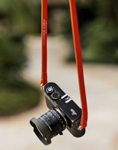 "Yosemite" 
Yellow Calfskin 
Orange Edge 
Camera Strap