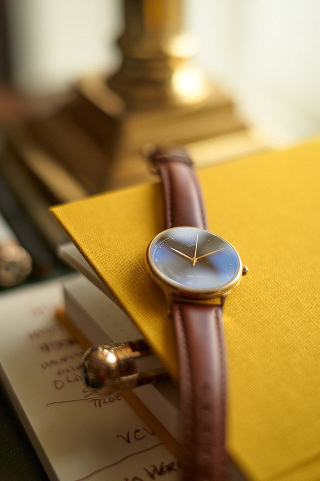 Working table with The Note Library notebook and Skov Andersen About Vintage watch. © Thorsten Overgaard. 