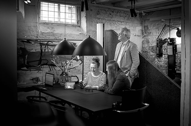 My optician for the last twenty years, Klaus Dam, retired and decided to sell "Brillegalleriet" to Lene Veile Holmgaard and Bente Bødker Jensen. I did this picture of the three of them in the basement where they do the eye tests. Leica M10-P with Leica 50mm Summilux-M ASPH f/1.4. © Thorsten Overgaard. 