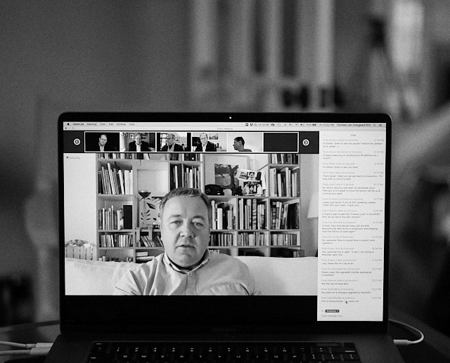 Virtual LHSA meeting via Zoom. It's Leica product manager Stefan Daniel talking about future products.