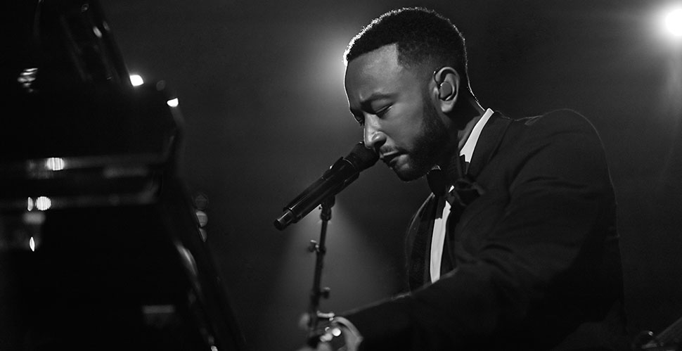 John Legend at the Clive Davis Grammys Gala. I'm almost resting the camera on his knees. Leica M10-P Safari with Leica 50mm Summilux-M ASPH f/1.4 BC. © Thorsten Overgaard. 