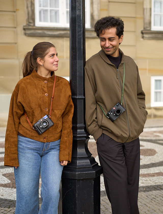 Photographing together in life. The El-Madany's visiting from Paris and London, at the Amalienborg Royal Palace. © Thorsten Overgaard.