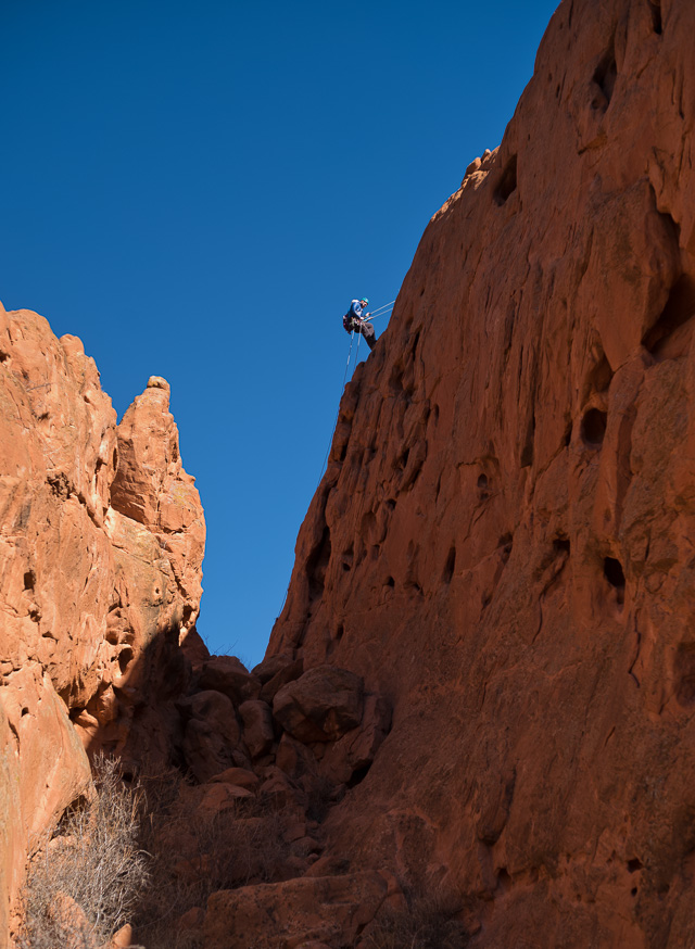 Joe Baker rapelling down. Leica M10 with Leica 50mm Summilux-M ASPH f/1.4. © 2018 Thorsten von Overgaard.