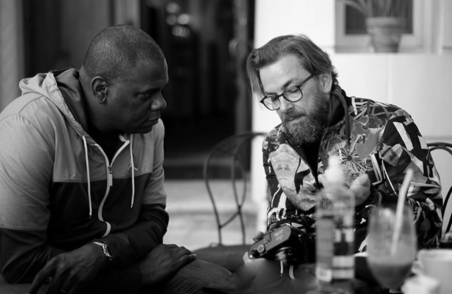 "Big Jon" Platt and Thorsten Overgaard talkign Leica cameras and lenses. Photo by Nikolai Loveikis.