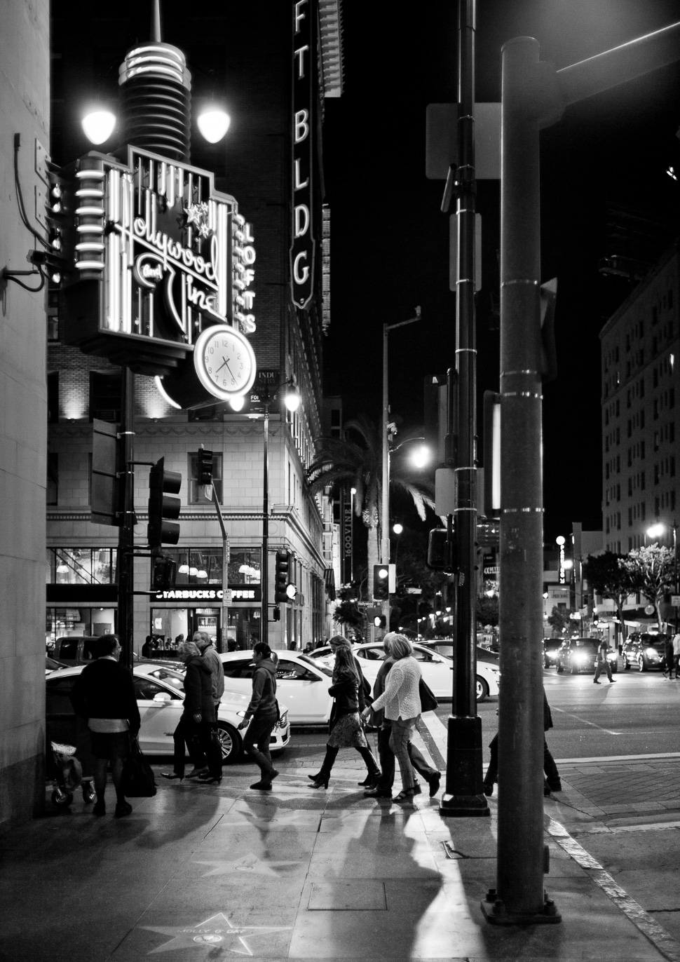 Some of the cool neon signs in Hollywood has been remade. This is the one on the corner of Hollywood and Vine, for Hollywood & Vine Diner. February 2016. Leica M 240 with Leica 35mm Summilux-M AA f/1.4