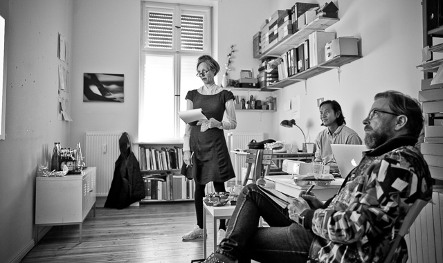 Donata Wenders, Gen Sadakane and I looking at photographs on the big screen for more than seven hours. Leica M 240 with Leica 28mm Summilux-M ASPH f/1.4