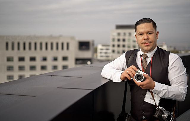 Milan Swolfs on the rooftop of Leica Camera AG in Wetzlar with a prototype of the limited edition Leica Q. In the background is the new Ernst Leitz Hotel. Leica M10-P with Leica 50mm APO-Summicronn-M ASPH f/2.0 LHSA. © Thorsten Overgaard.