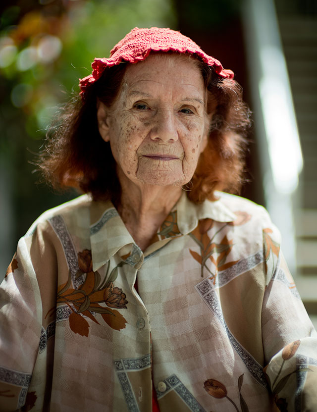 A 96 year old lady willingly posing for a street portrait. Leica M10 with Leica 50mm Noctilux-M ASPH f/0.95 FLE. © 2017 Thorsten Overgaard. 