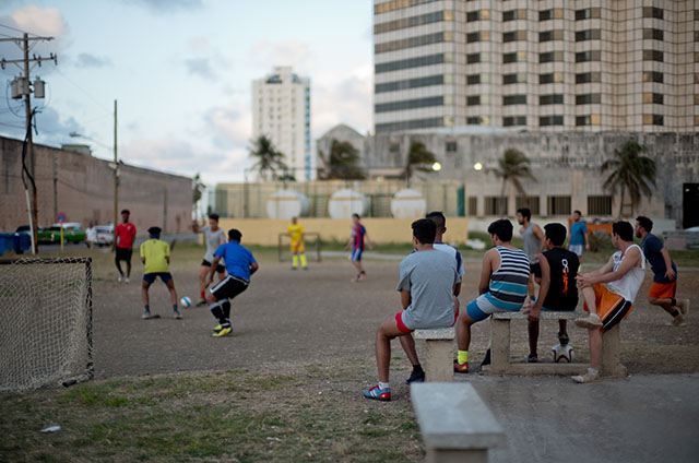 Playing football at sunset in Cuba. Leica M10 with Leica 50mm Noctilux-M ASPH f/0.95 FLE. © 2017 Thorsten Overgaard.