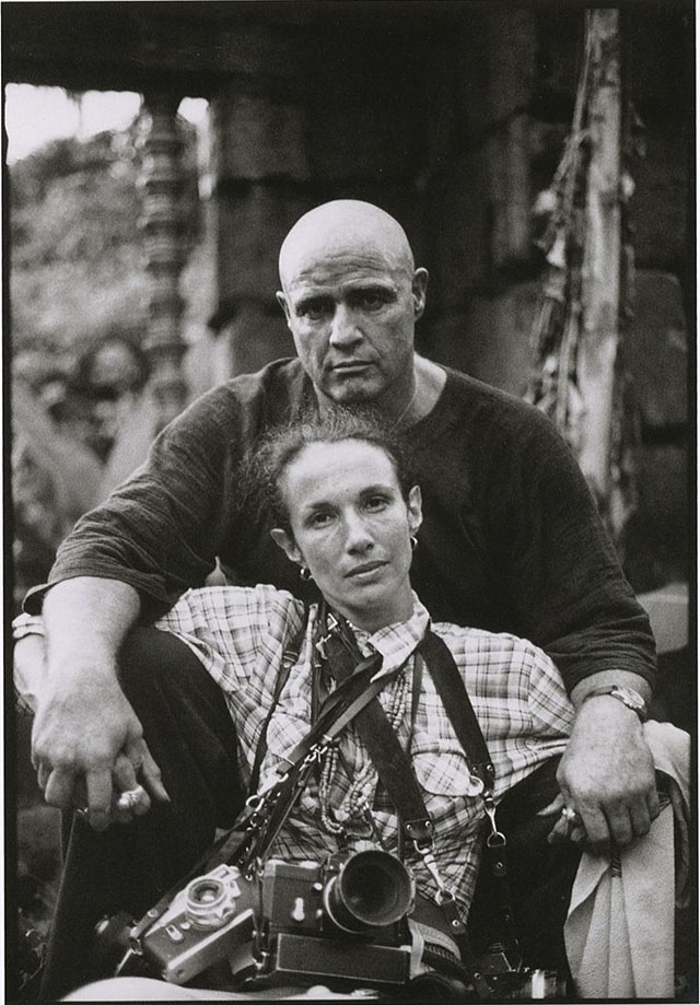 Mary Ellen Mark with Marlon Brando on the set of “Apocalpyse Now” 1979.