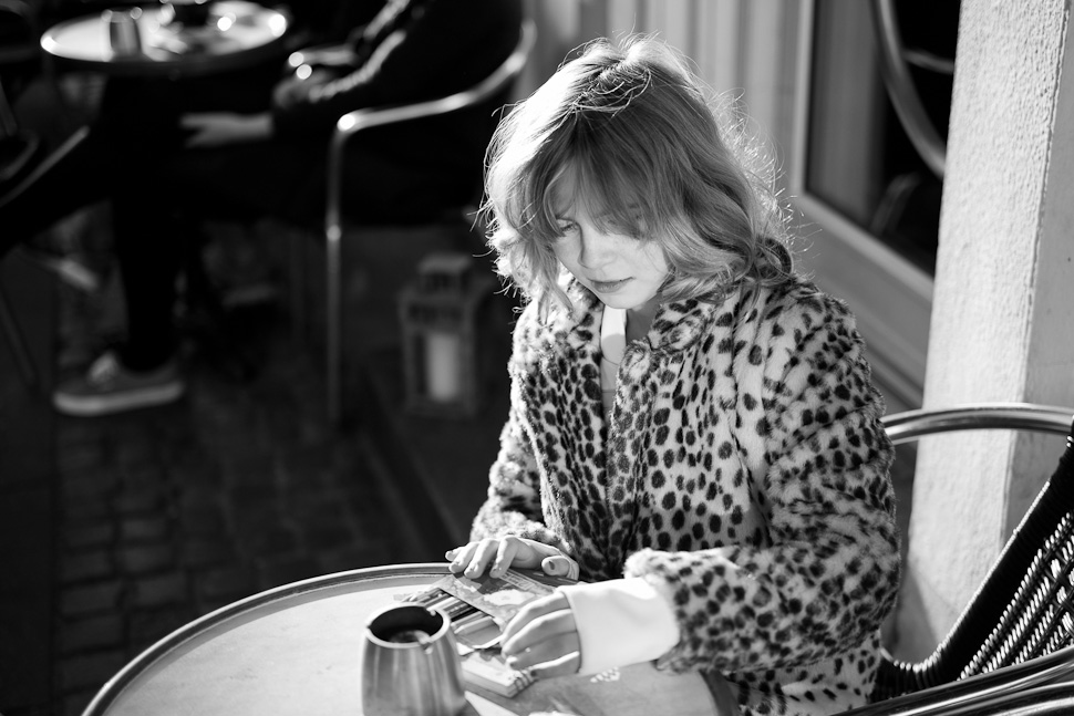 Robin hanging out in our favorite cafe with her colors and notebook. Leica M 240 with Leica 50mm APO-Summicron-M ASPH f/2.0. 