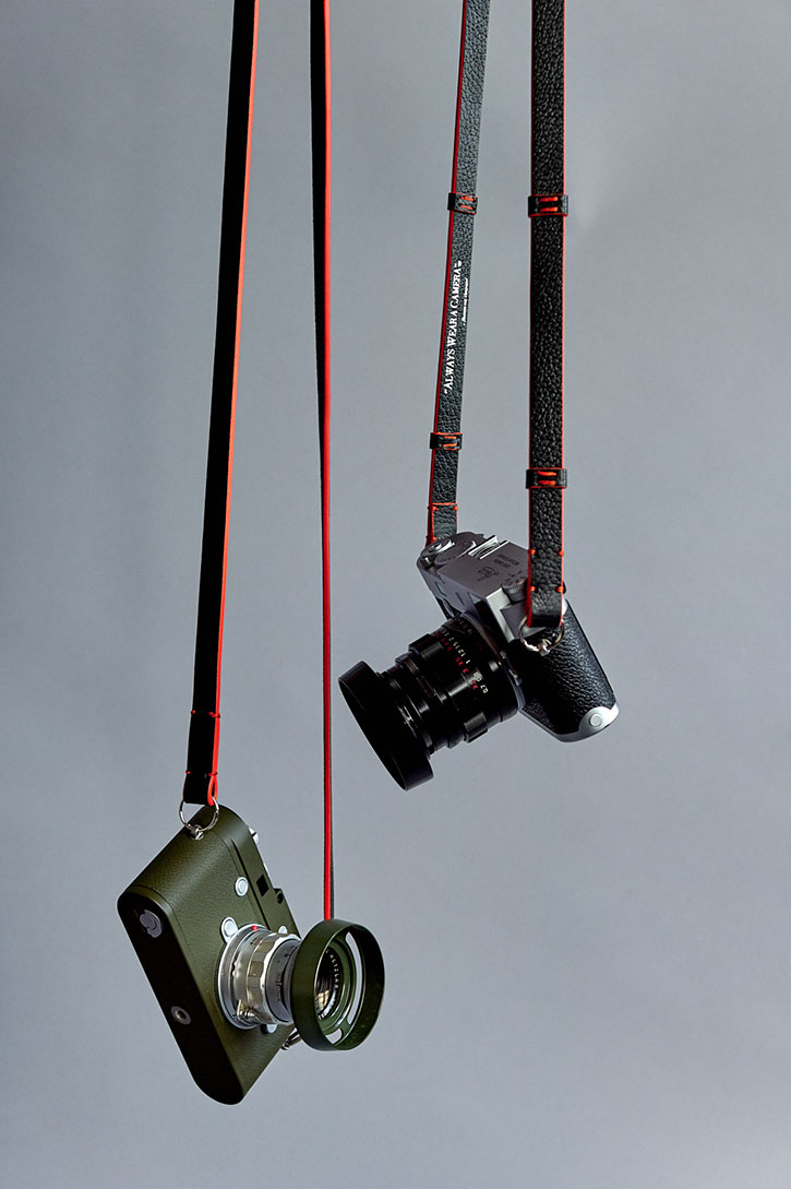Leica M10-P Safari with "Yosemite" black camera strap. Leica M10-P Silver with "Concorde" black camera strap.