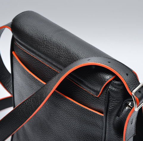 The Von Mini Messenger Black Calfskin Camera Walkabout Bag