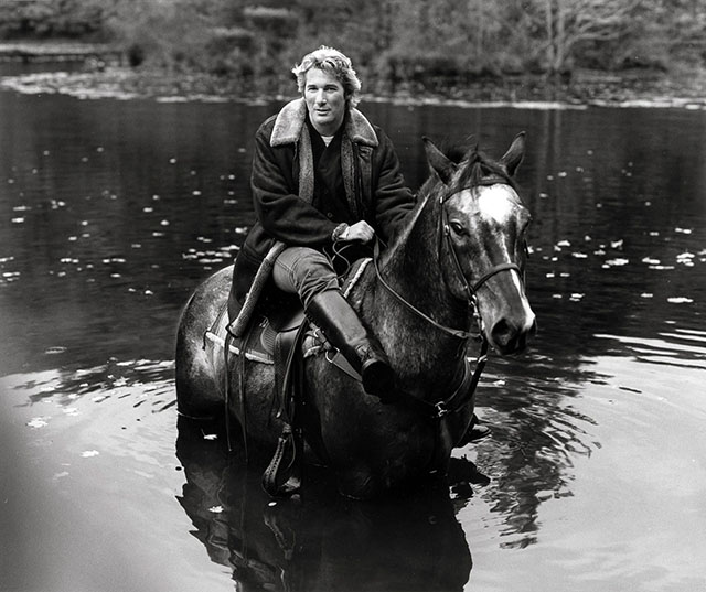 Richard Gere on Horse 1, Poundridge, 1993. Photographed on Maniya by Herb Ritts.
