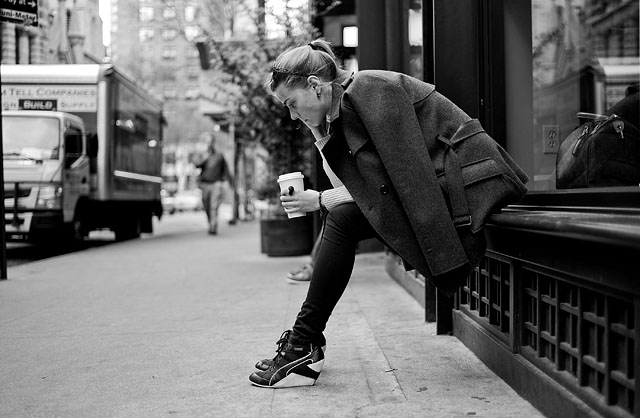 Girl outside the ACE Hotel, New York