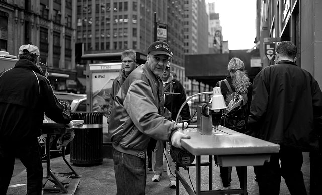 Moving around sewing machines, as it happens all the time in the Fashion District