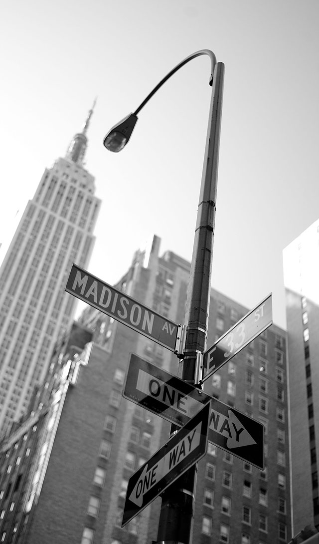Madison Avenue with Empire State Building in the background 