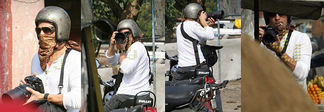 Brad Pitt with his Leica R8 DMR