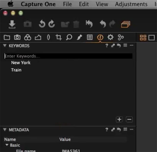 In Capture One, you write the keyword and hit return key on the keyboard. You can also add keyword, keyword, keyword and then hit return. The program divides them to separate keywords then. 