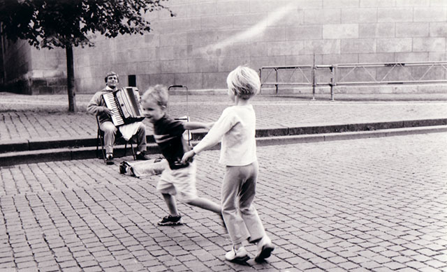 My two oldest kids, the twins, dancing in the streets of Copenhagen in 2001