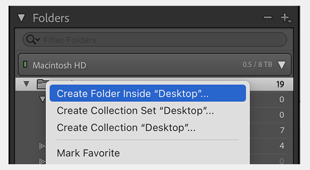 In Lightroom Classic, you can always Create new folder by right-clicking a folder
