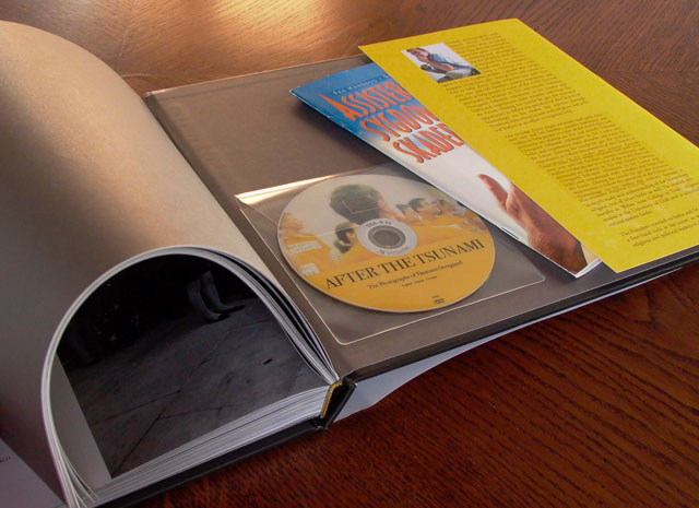The book "After the Tsunami" with inserted DVD. 