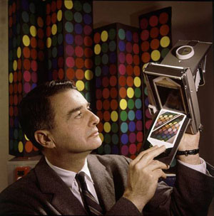 Edwin Land with his Land Camera and Polaroid