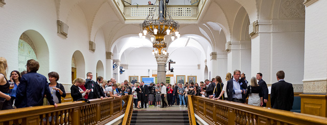 Election night in Denmark. The press waiting at the parliament in Copenhagen. Leica Q (1600 ISO, f/1.7, 1/2000 second). © Thorsten Overgaard.