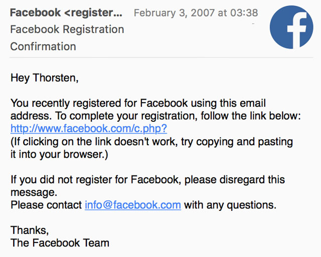 I signed up to Facebook three years after they started and 5-6 months after they opened up for people outside universities.