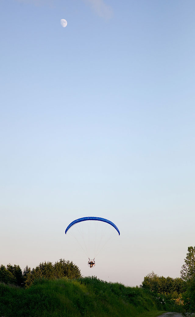 Lars Najbjerg paragliding over Silkeborg, Denmark