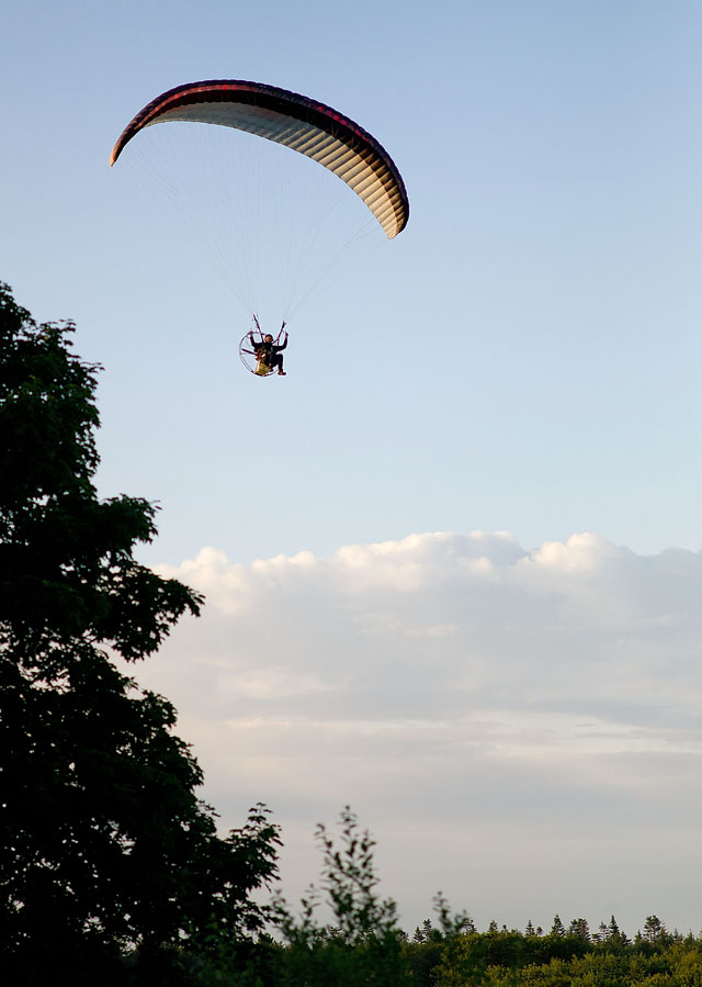 Peter Torp paragliding over Silkeborg, Denmark