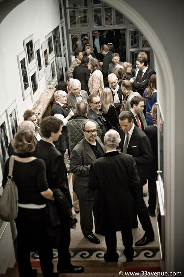Guests, including Leica's Chairman of the Supervisory Board and owner Dr. Andreas Kaufmann, mingle at the Leica Galerie Salzburg. Photo by Malou Lasquite on her blog 33avenue.com