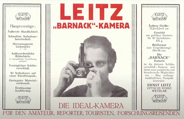 A 1930 ad for the Leica, positioning it as the "ideal camera for the amateur, the reporter, the tourist, and explorer." (Photo courtesy of Peter Karbe).