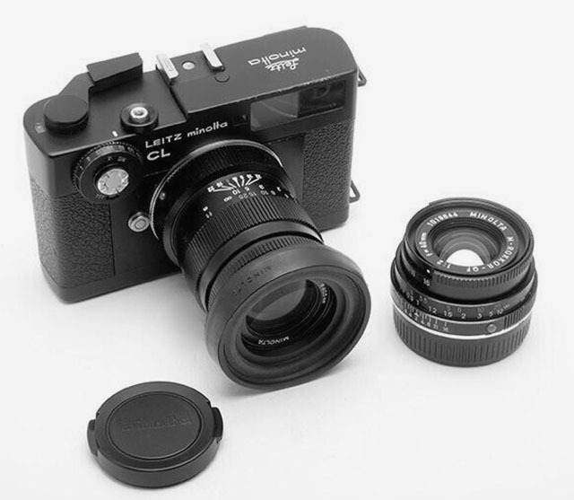 Leitz Minolta CL (1973) with the 90mm and 40mm Minolta M-lenses.
