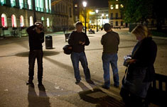 Doing practical assignment during the evening photo seminar in Fitzroy Street, London