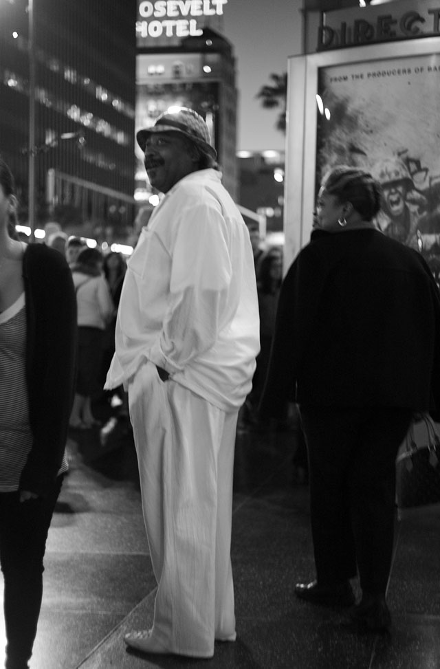 Leslie David Baker on Hollywood Boulevard. 