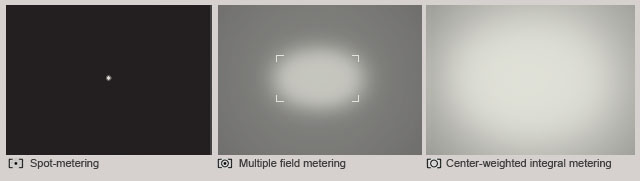 The way the meter measures here shown graphically, though we don't know exactly how the multiple field metering works (where it measures and how it puts such metering together). 