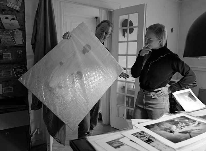 Jan Grarup in Copenhagen with a 40 x 60" aluboard print of "Two Brothers in Qatar" which for resons unknown was in his archive for 12 years. 