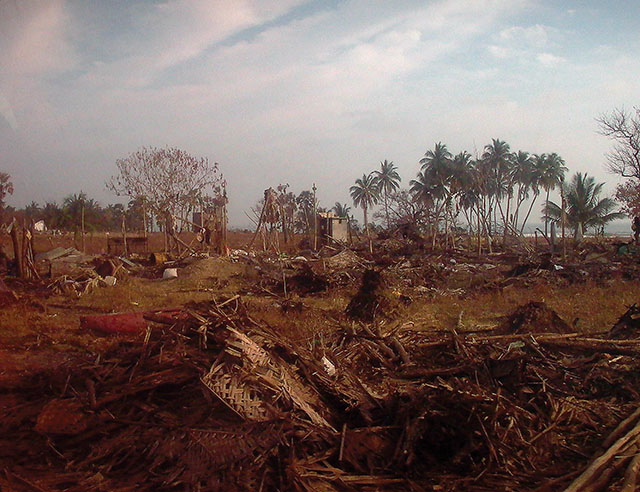 Once a tourist attraction with hotels and local houses in Trincomalee, Sri Lanka. Leica Digilux 1.