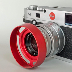 E39 RED ventilated lens shade for Leica lenses