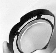 Silver ventilated hood for 35mm FLE